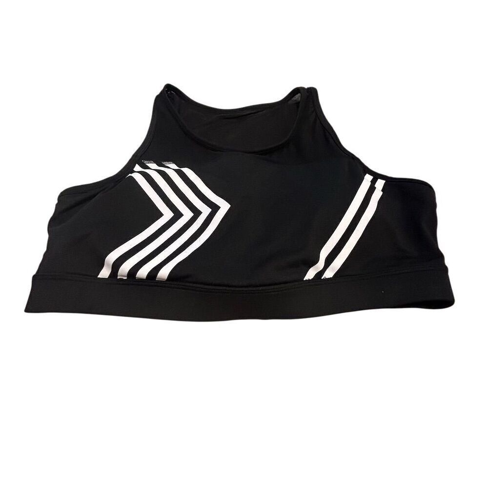 C&C California Women's XL Black Striped Sports‎ Bra Medium Support
